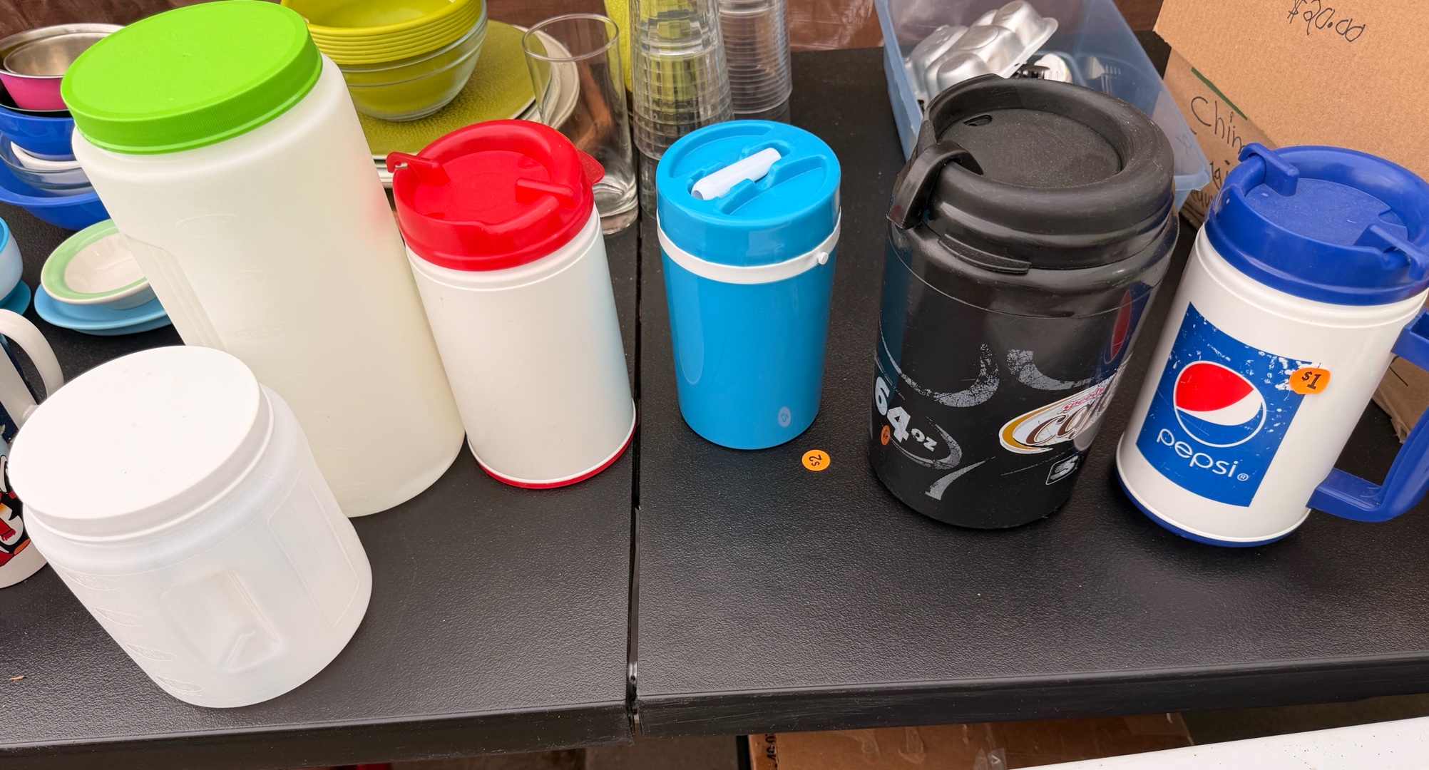 Various Large Travel Cups & Platsic Measuring supplies