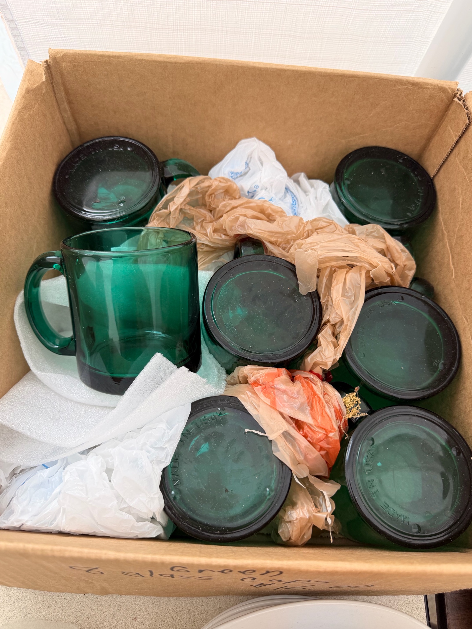 Vintage Green Glass Mug & Drinkware Set  Made in USA
