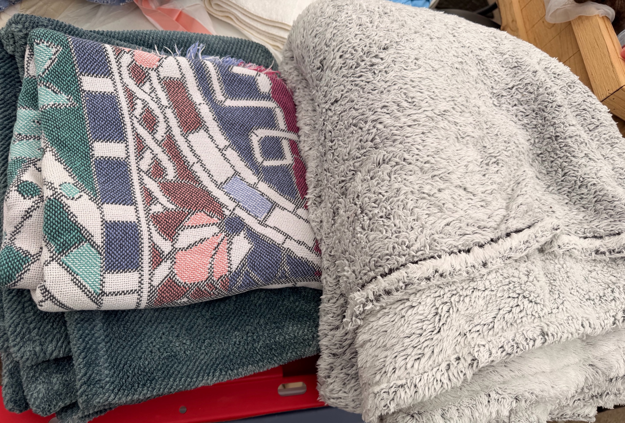 Green Blanket, Grey, & Shams Lot