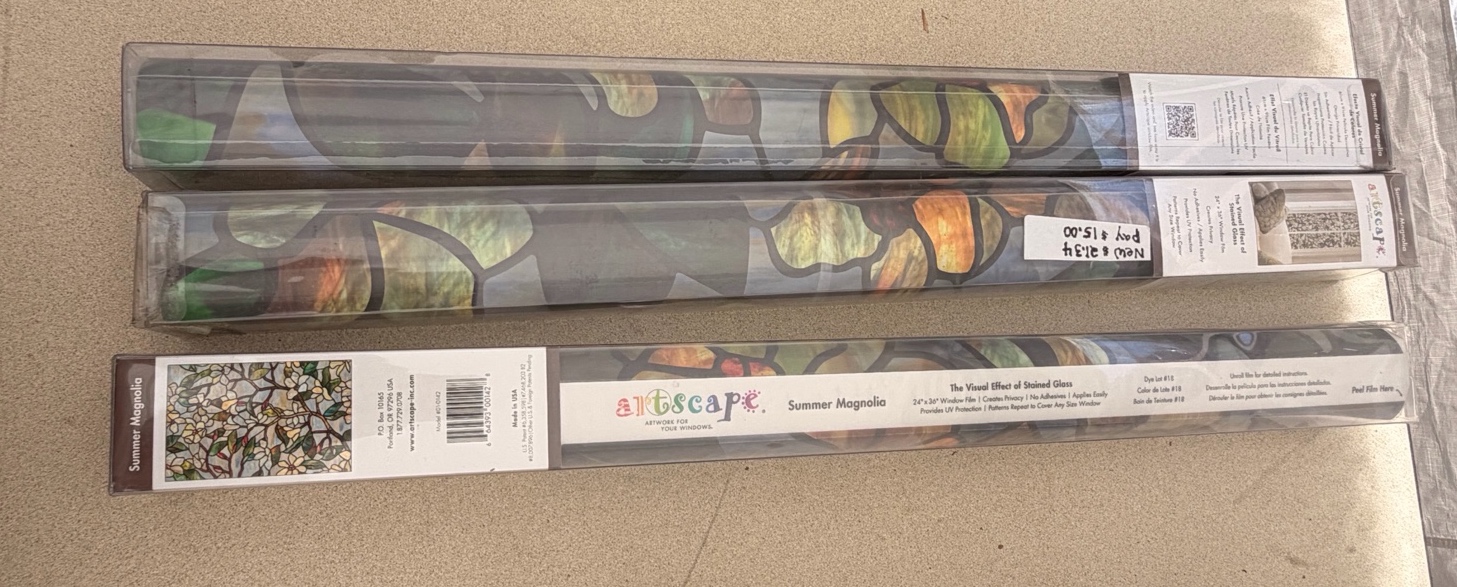Stained Glass Peel and Stick Sheets set of 3