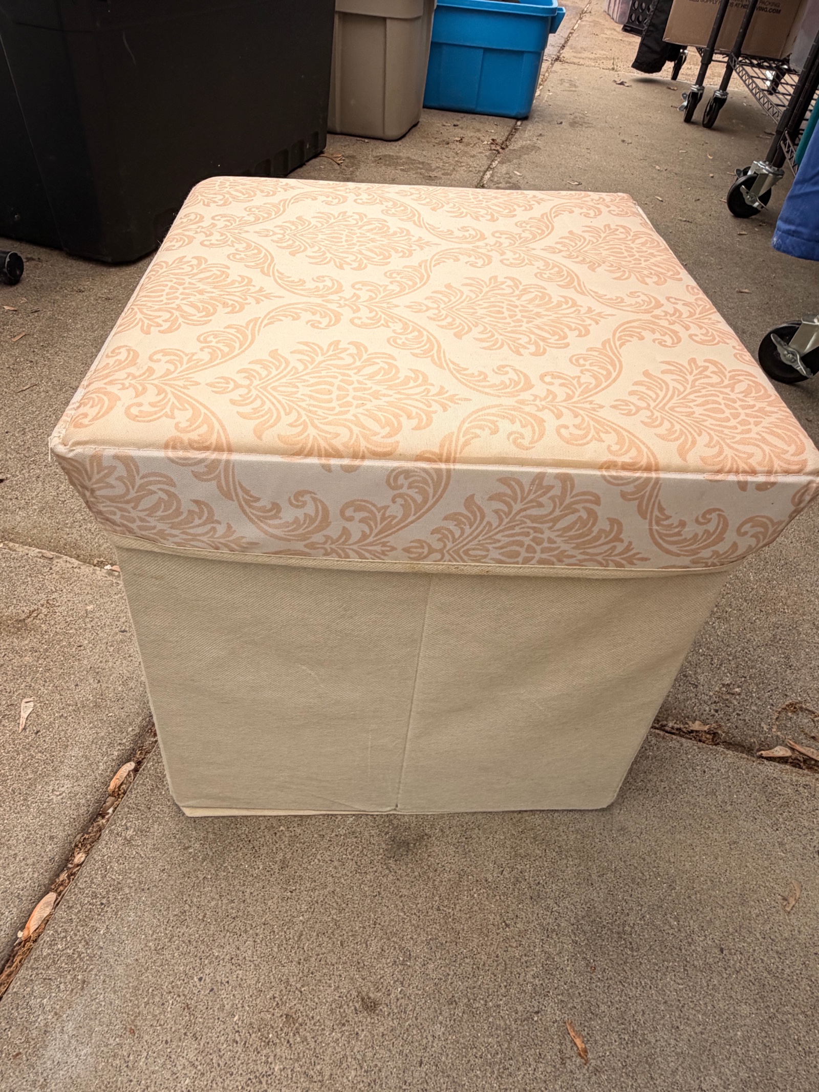 Cream Fabric Storage Bin