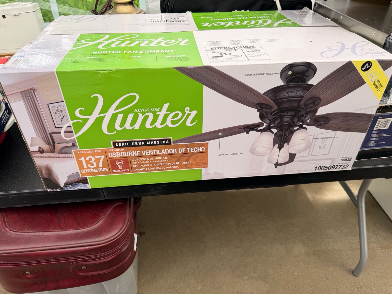 NEW Hunter Osborne 54 Ceiling Fan w Light Kit  Noble Bronze