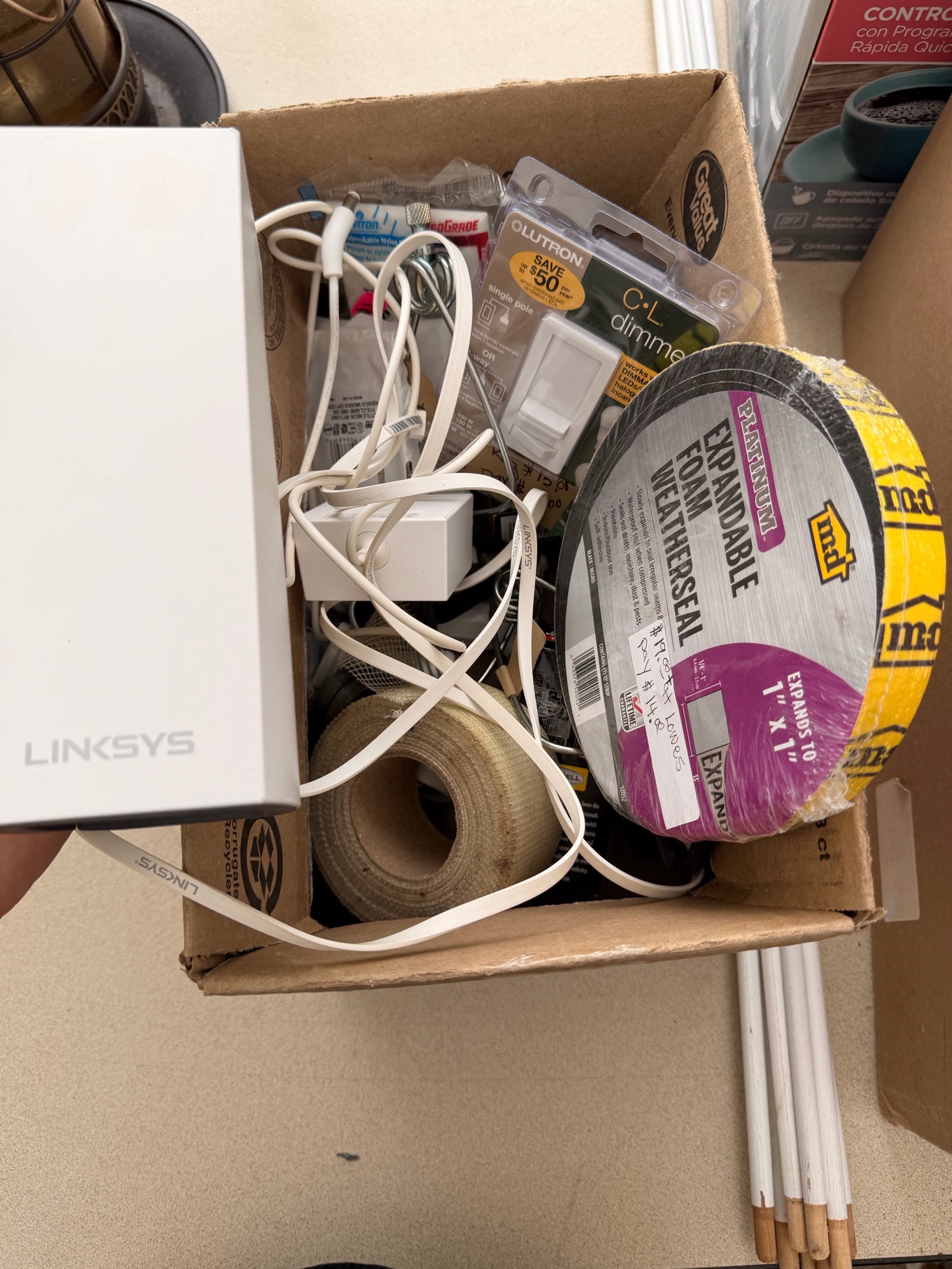 Electrical & Networking Supply Lot  Linksys, Lutron, GFCI Outlet, Hardware & Accessories