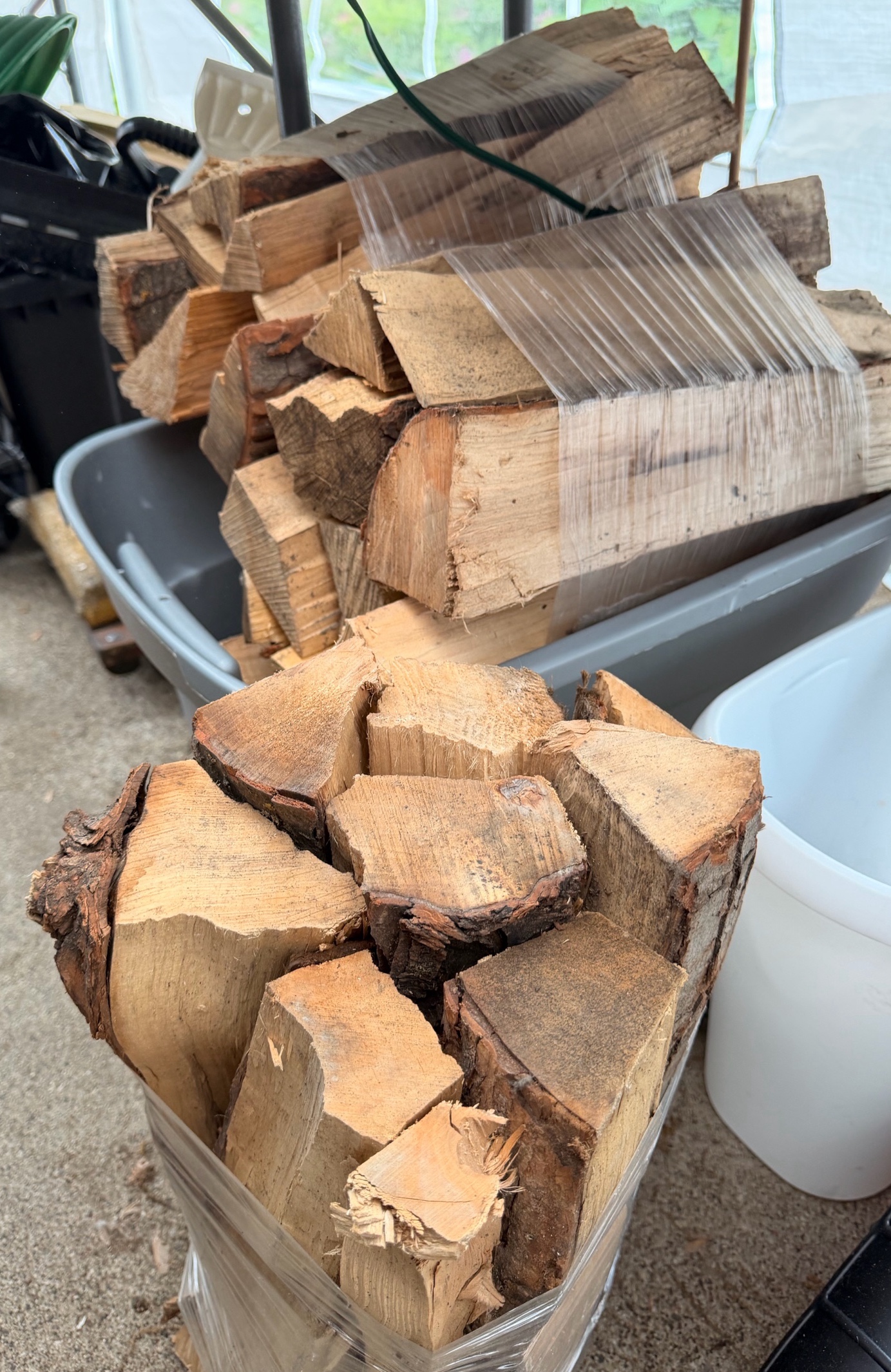 Lot of Fire wood - Bin Included.