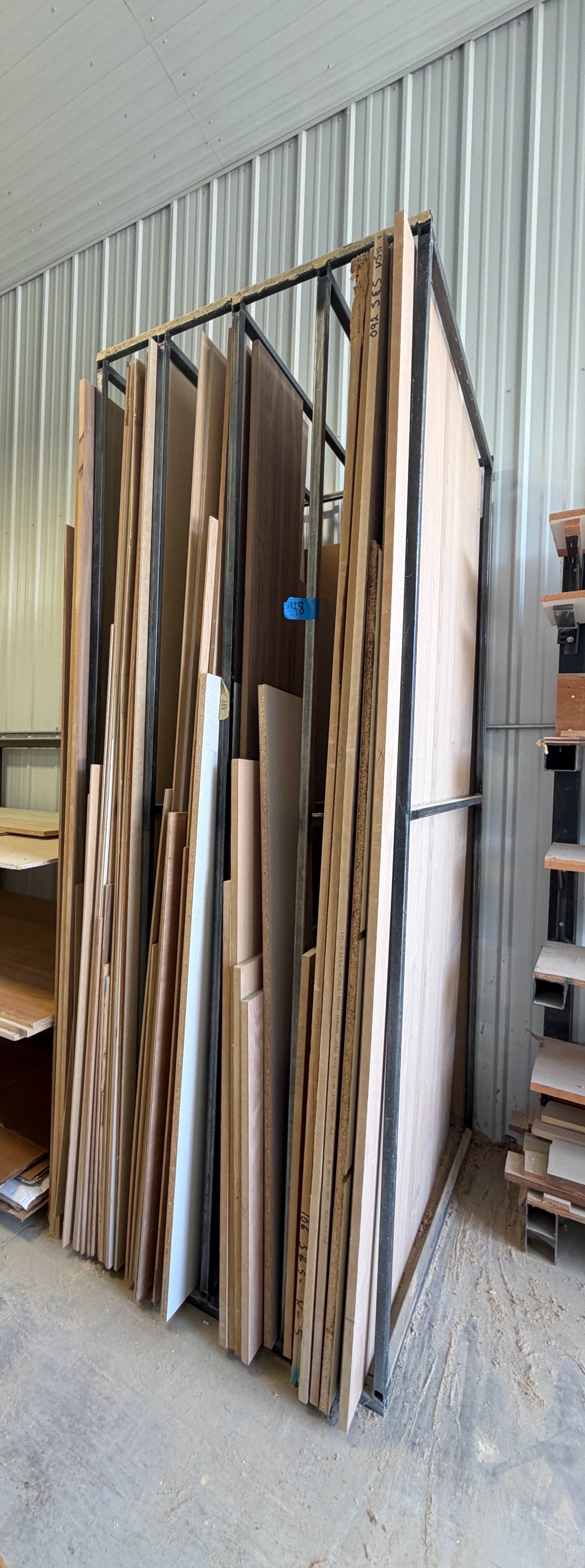 Steel rack with wood